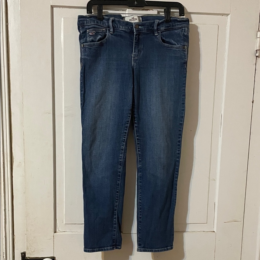 Hollister Women's Dark Blue Ankle Jeans
